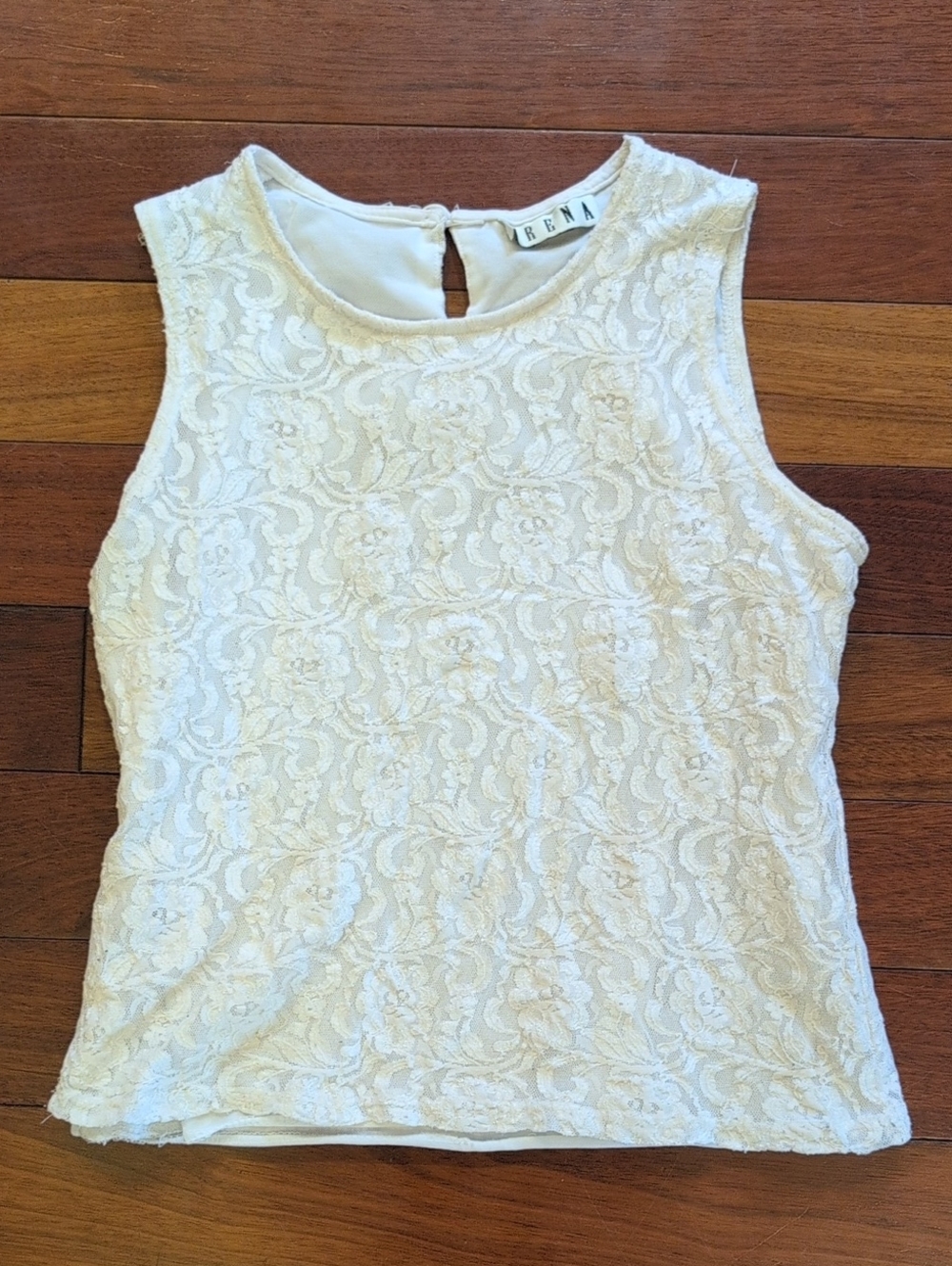 Erena Sleeveless White Lace Top